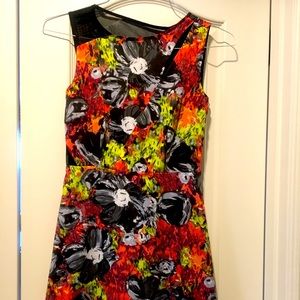 Orange and black floral dress